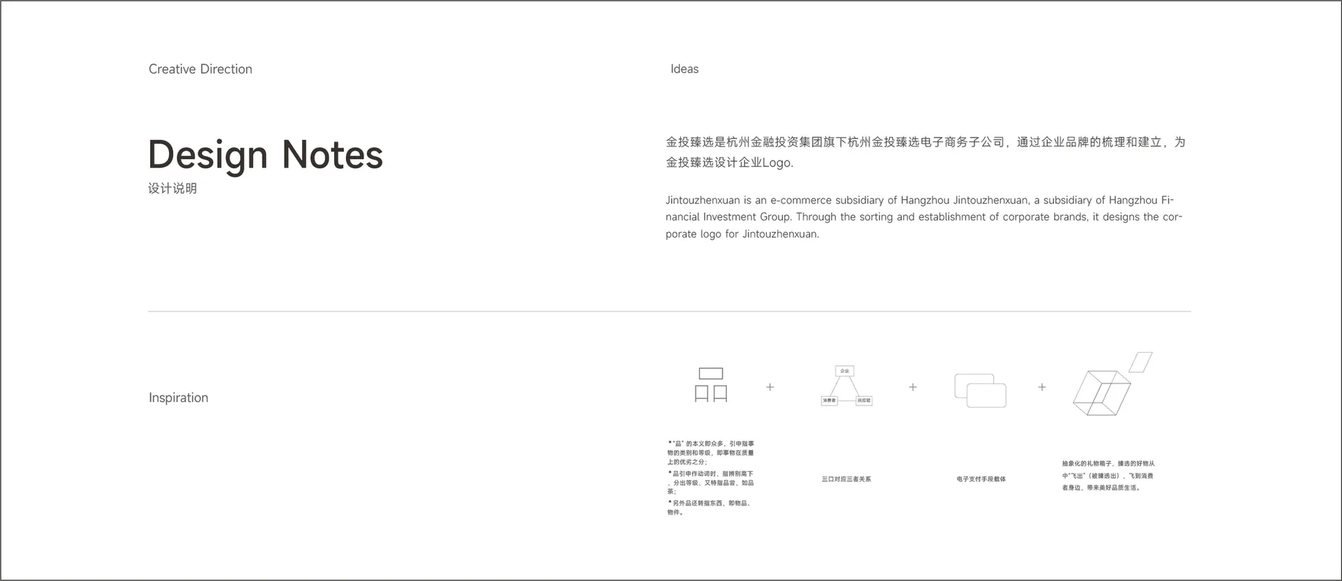 金投臻选主标志与字体组合，设计效果图