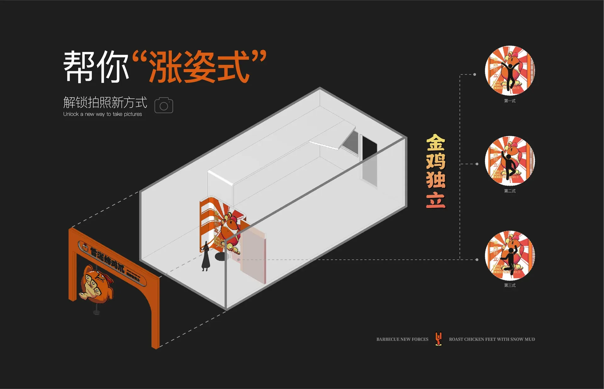 锦州烧烤品牌小店延展画面,设计效果图