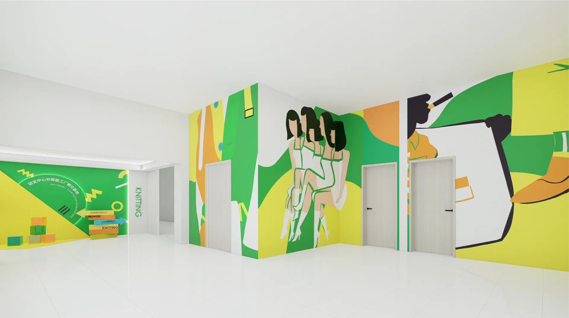 办公空间延展画面，设计效果图