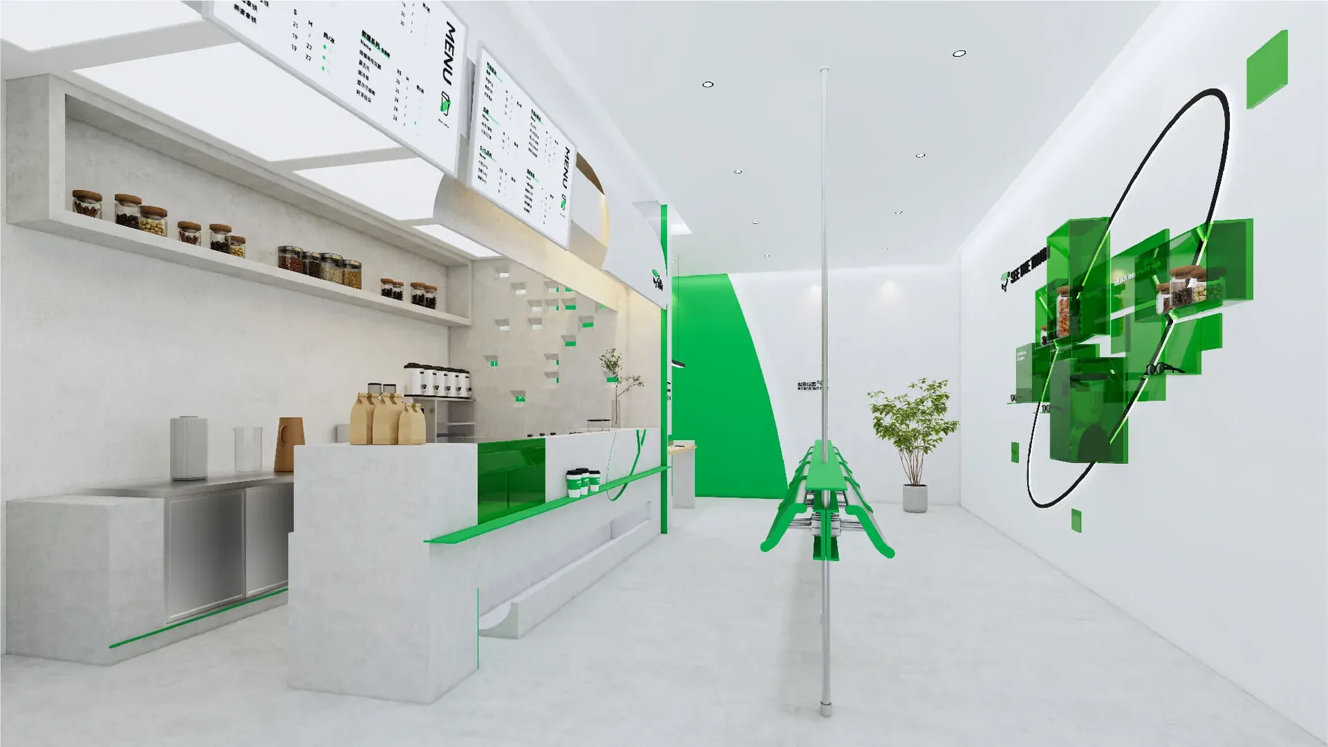 真咖啡小店空间场景,设计效果图